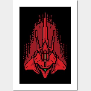 sazabi pixel Posters and Art